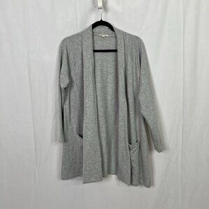 Eileen Fisher Gray Organic Cotton Open Front Cardigan Women's Size L